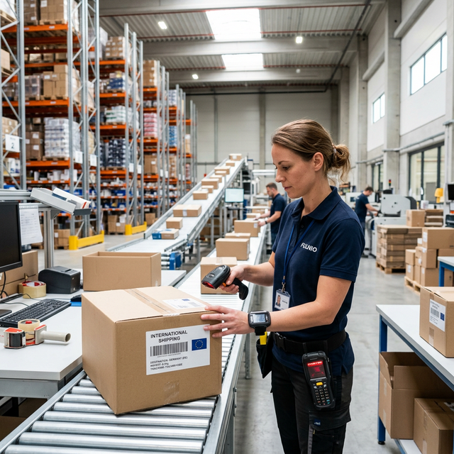 Zásielka pre európsky trh v modernom sklade